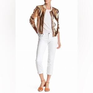 Kut from the Kloth White Bardot Capri Skinny Boyfriend Jeans Size 2